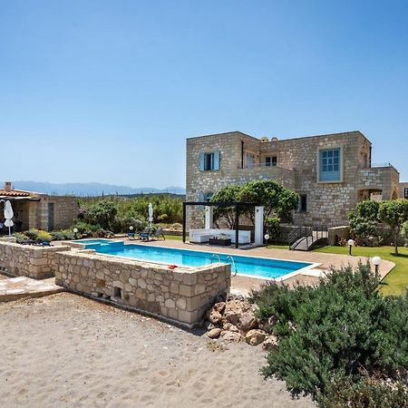 Beachfront Villa Turquoise With Private Pool, Bbq And Ping Pong Table Chania  Exteriér fotografie