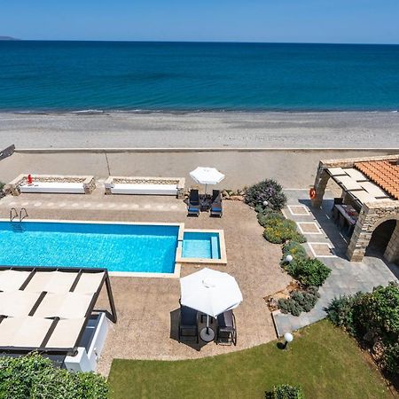Beachfront Villa Turquoise With Private Pool, Bbq And Ping Pong Table Chania  Exteriér fotografie