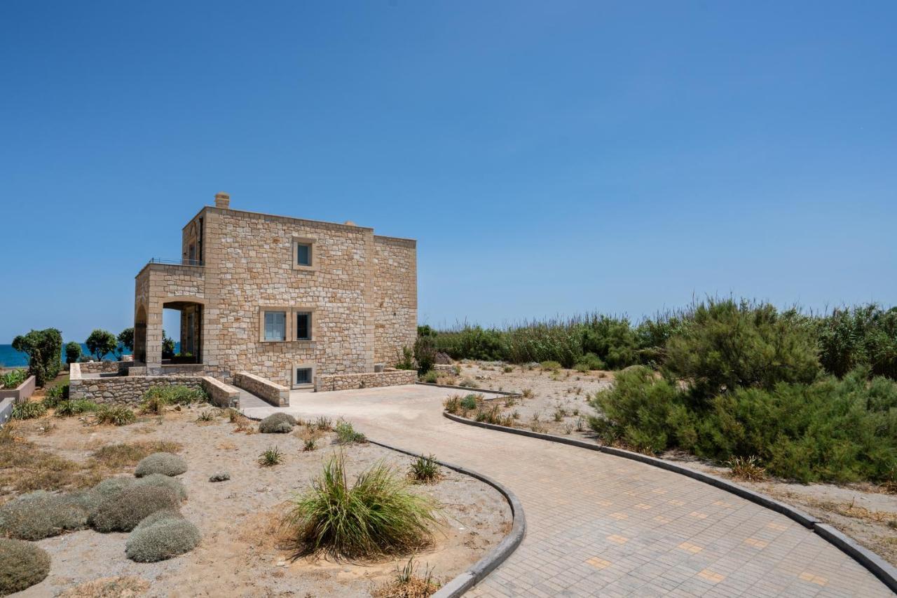 Beachfront Villa Turquoise With Private Pool, Bbq And Ping Pong Table Chania  Exteriér fotografie