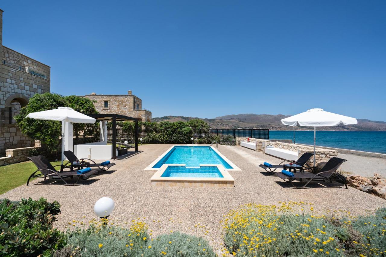 Beachfront Villa Turquoise With Private Pool, Bbq And Ping Pong Table Chania  Exteriér fotografie